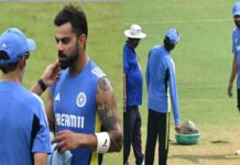 पहला नेट्स : स्पिन ट्रैक के लिए सेट नजर आ रहा स्टेज