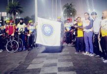 1700 किमी लंबी साइकिल रैली के अंतिम चरण में लखनऊ से अयोध्या पहुंचे 100 साइकिलिस्ट