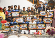 विधायक ओपी श्रीवास्तव ने पदक विजेता कराटे खिलाड़ियों का किया सम्मान