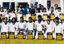 लखनऊ ताइक्वांडो एकेडमी के 44 खिलाड़ियों का किया गया सम्मान