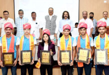 एनडी शर्मा खेल प्रतिभा अलंकरण में यूपी के होनहार इंटरनेशनल वॉलीबाल खिलाड़ी सम्मानित