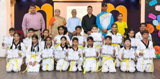 ताइक्वांडो की पहली सीढ़ी पार, 20 खिलाड़ी यलो बेल्ट से सम्मानित